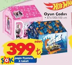 HOT WHEELS/BARBİE OYUN ÇADIRI 67X100X100 CM